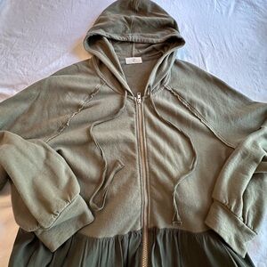 T.la | anthropologie zip up ruffle hoodie size M